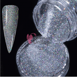 Pudra acrilica de 10g Amelie pentru constructie sau modelaj 3D - PDR65 Argintiu Holografic